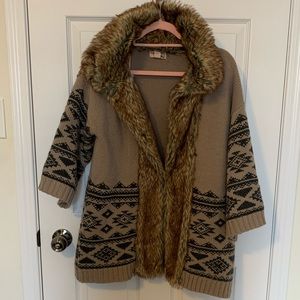 Beautiful faux fur sweater jacket